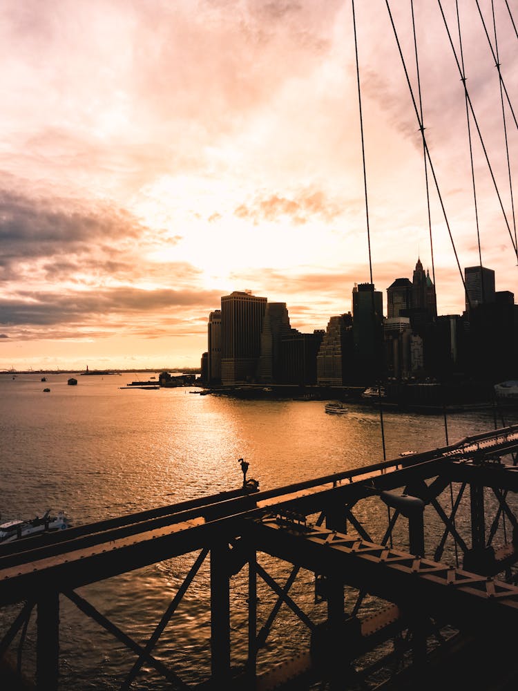 Scenic View Of City During Dawn