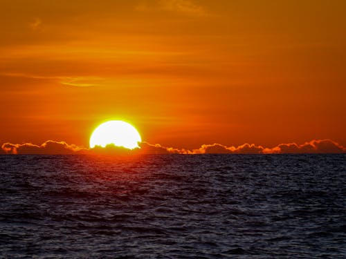 Free stock photo of above sea, beach sunset, golden
