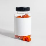 A blank-label jar of orange soft chews. Photo by Supplements On Demand on Pexels.