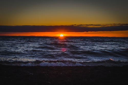 Фотография моря во время заката