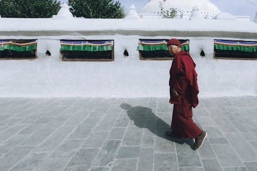 Walking Buddhist Monk