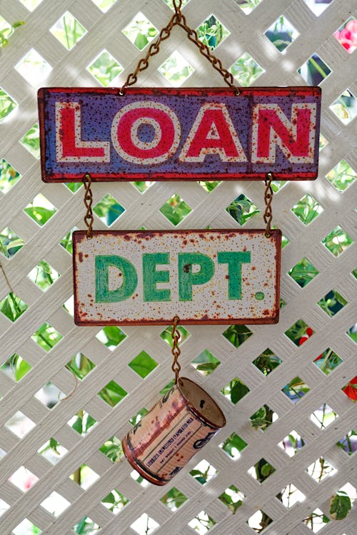 Free Loan Department Signage  Stock Photo