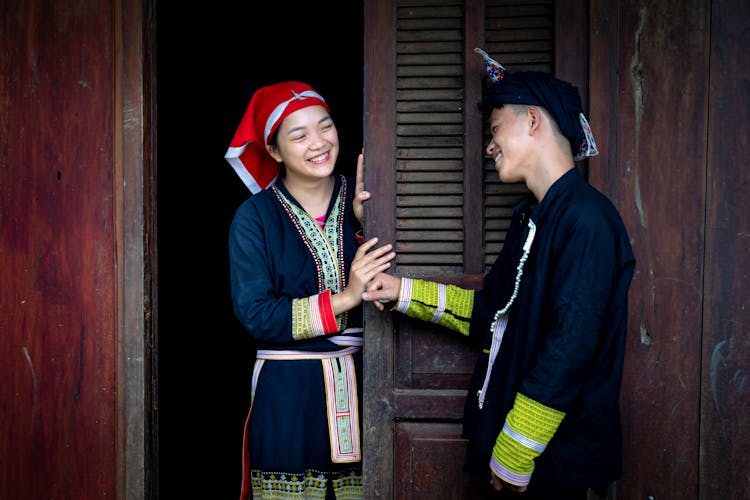 Smiling Couple In Door