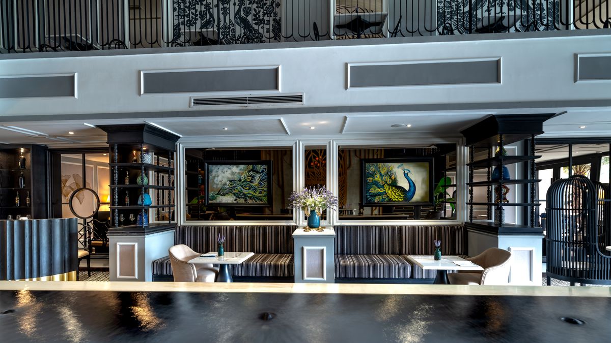 Modern resort dining lounge and hospitality atrium