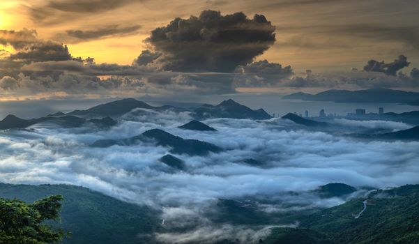 White Clouds over Mountains