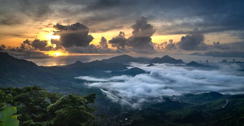 Mountain Ranges During Sunrise