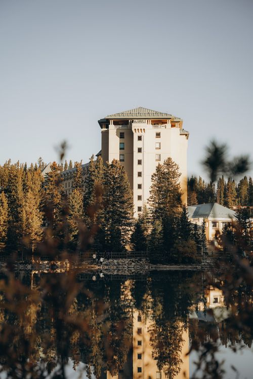 Fairmont Chateau on the Eastern Shore of Lake Louise · Free Stock Photo