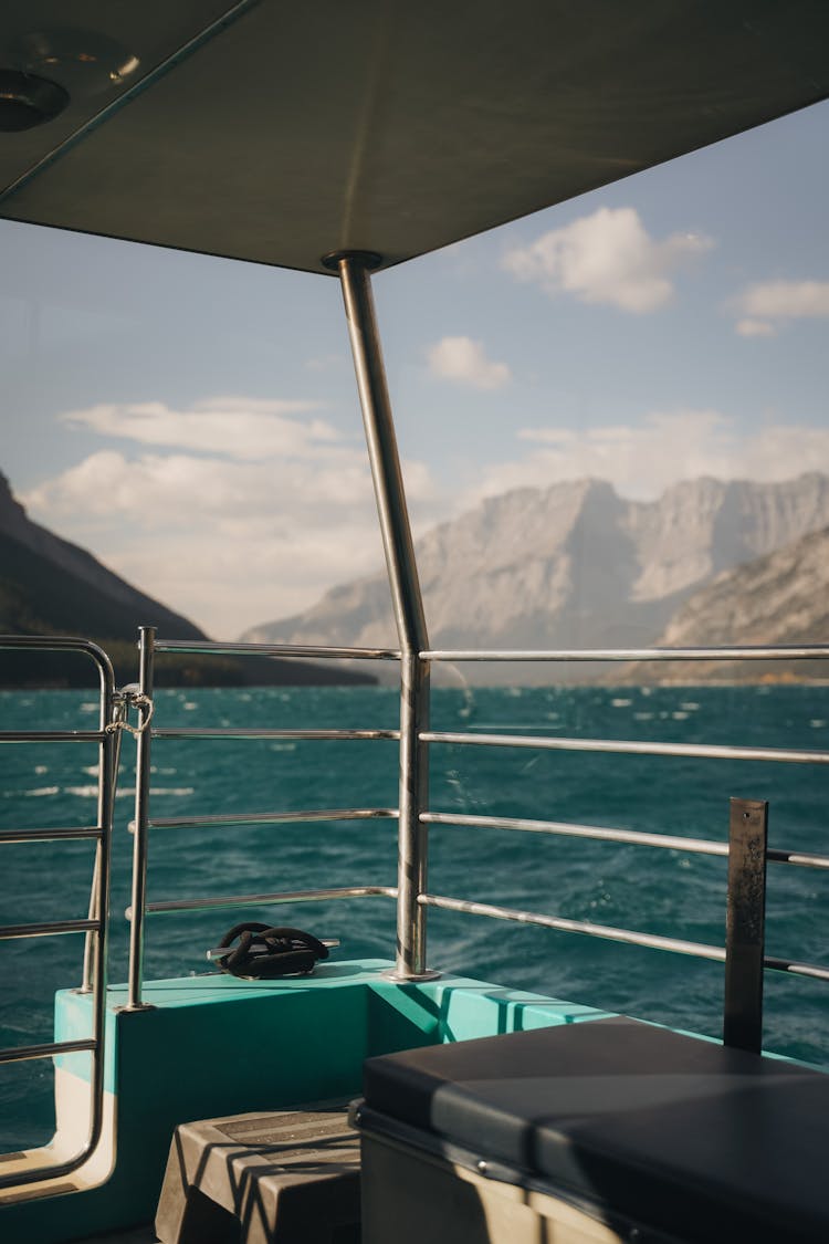 Picture Of A Lake And Mountains Taken From A Boat