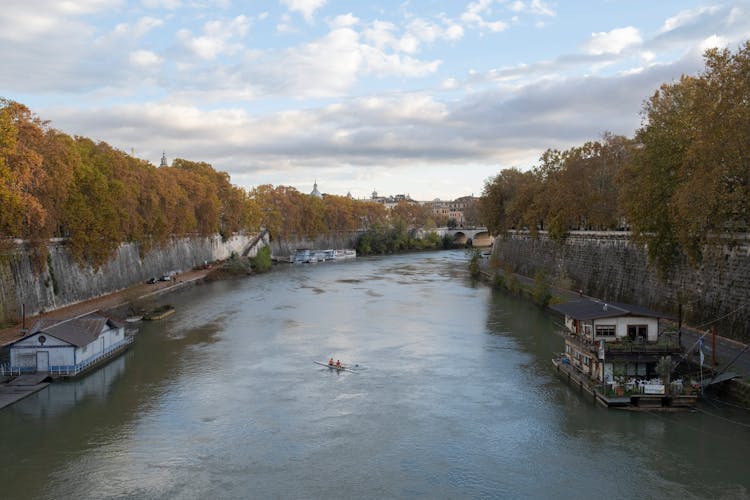 River Tiber And Ponte Regina Margheritain Autumn, Rome, Italy