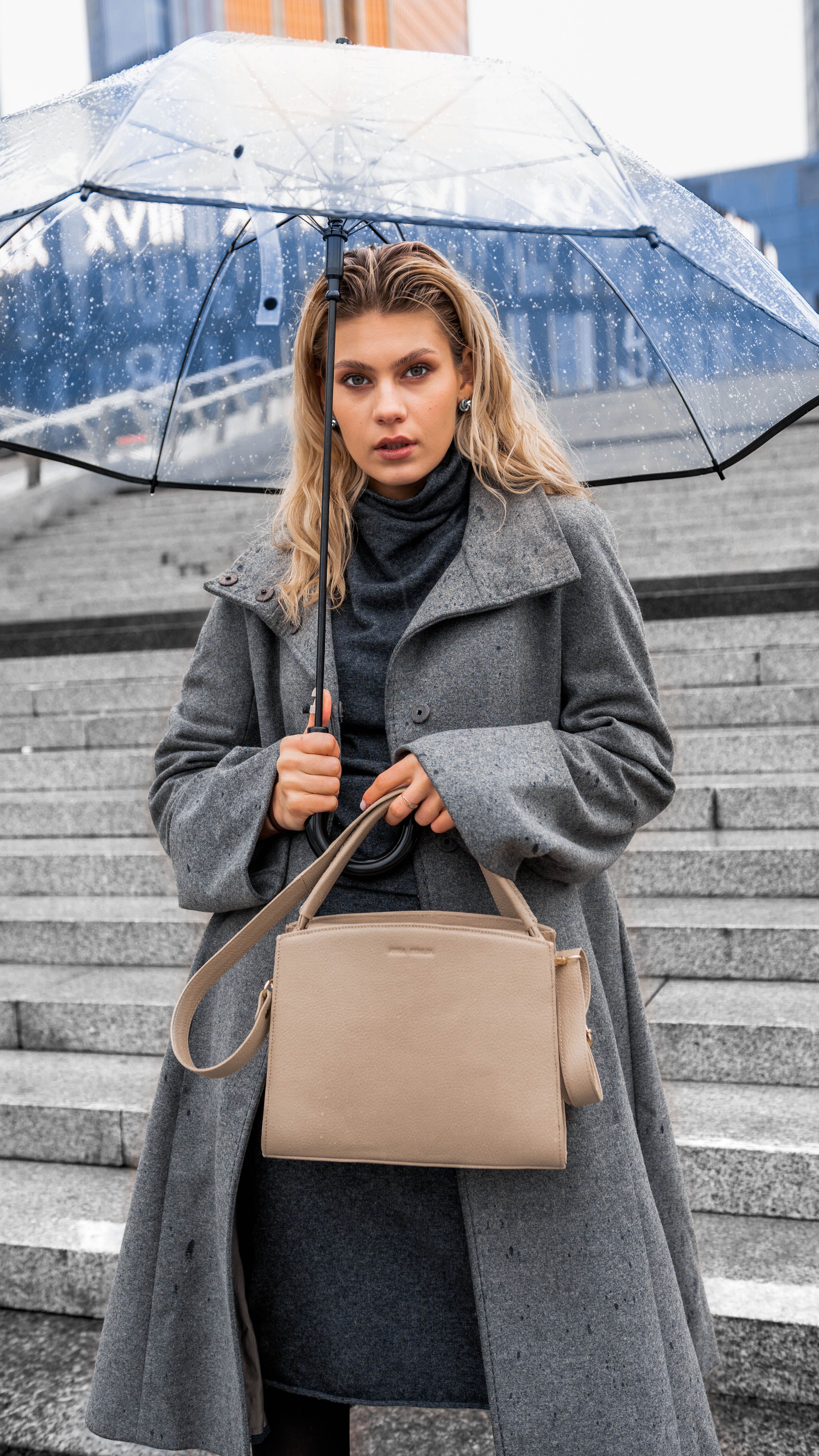 Woman Holding Transparent Umbrella · Free Stock Photo