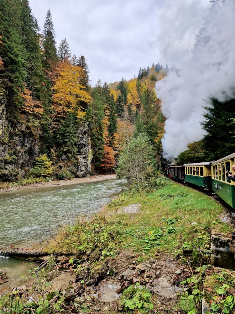 Train Beside A River