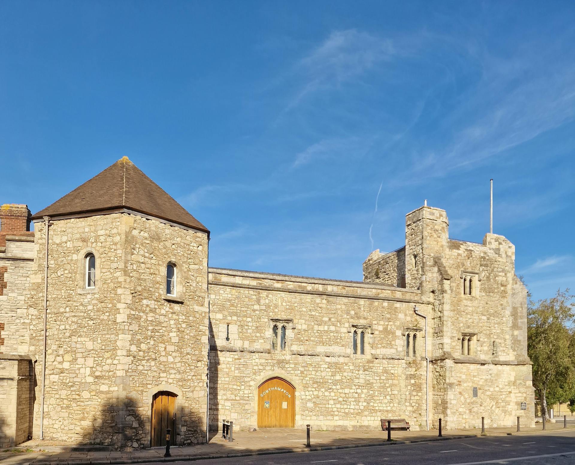 Discover the historic God's House Tower, a medieval landmark in Southampton under a clear blue sky.