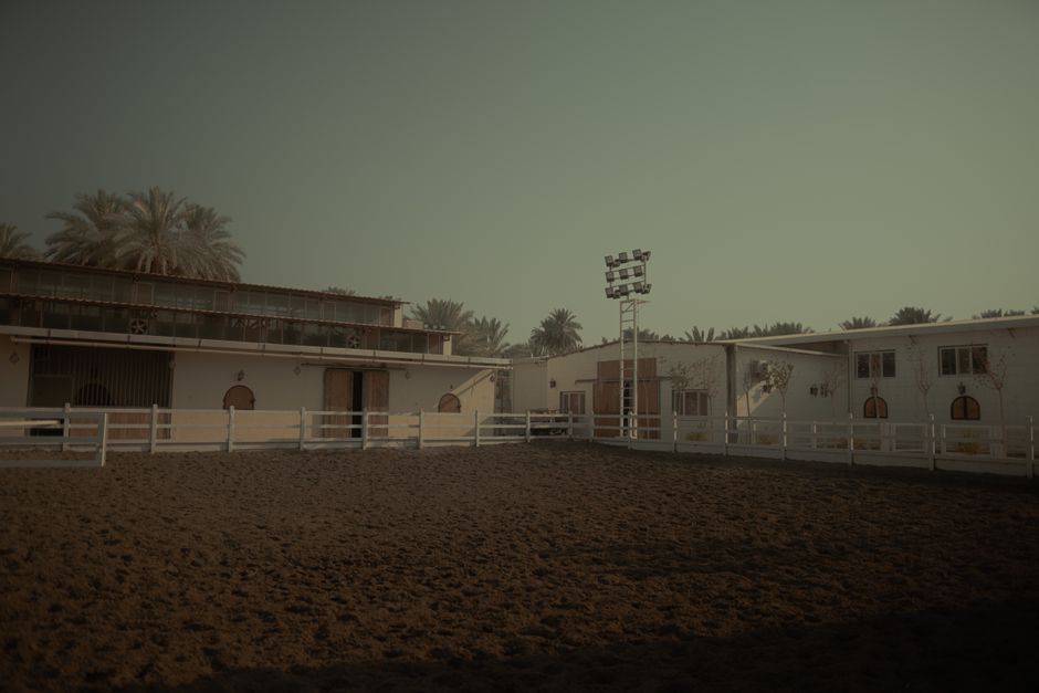 empty horse arena twilight