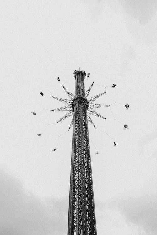 Low Angle View of the Prater Turm Chain Swing