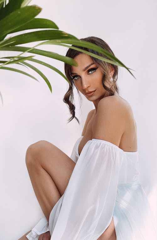 Portrait of a Female Model Posing at the Studio