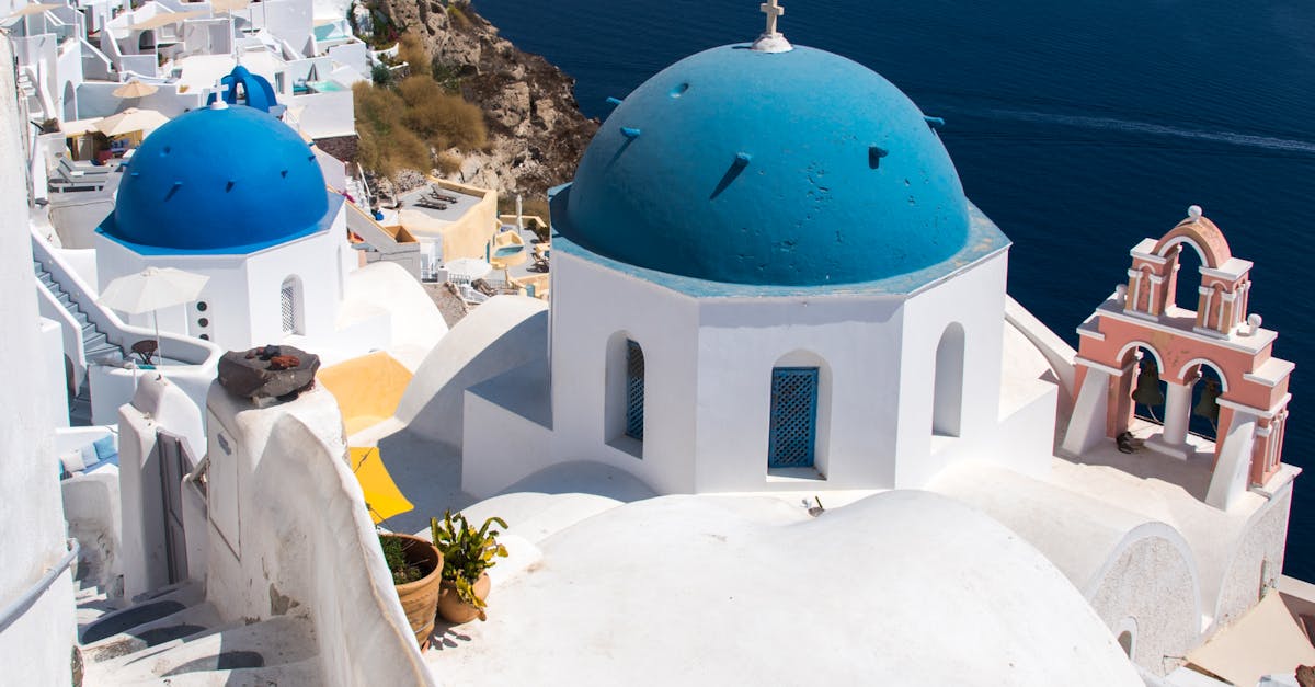 The Blue Domed Church in Santorini Greece · Free Stock Photo