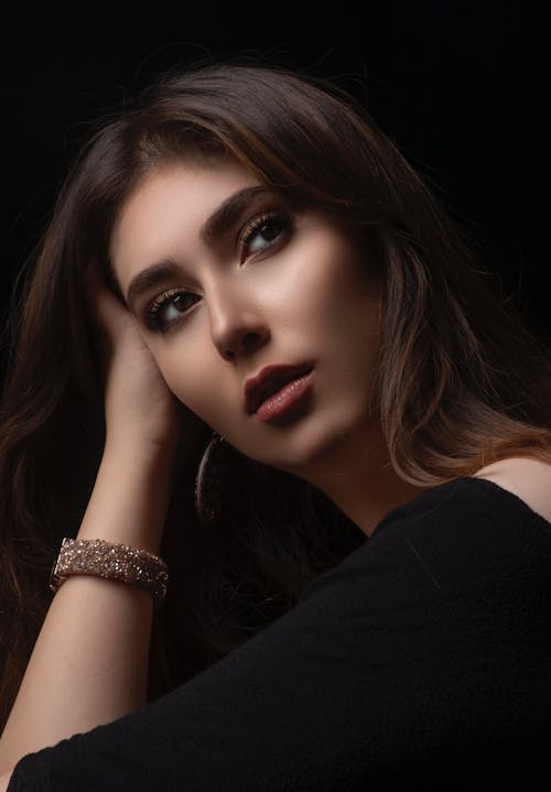 Portrait of Beautiful Brunette Woman 