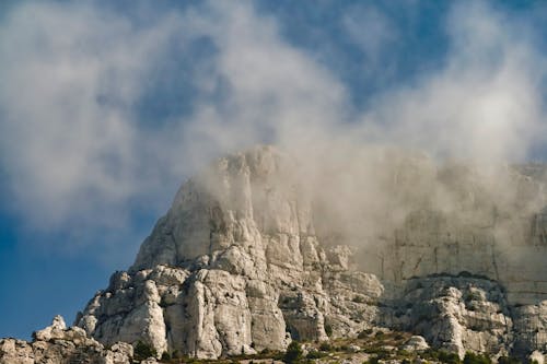 Rocky Hills Covered with Fog 