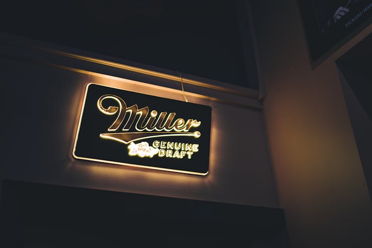 Miller Genuine Draft Signage On A Wall