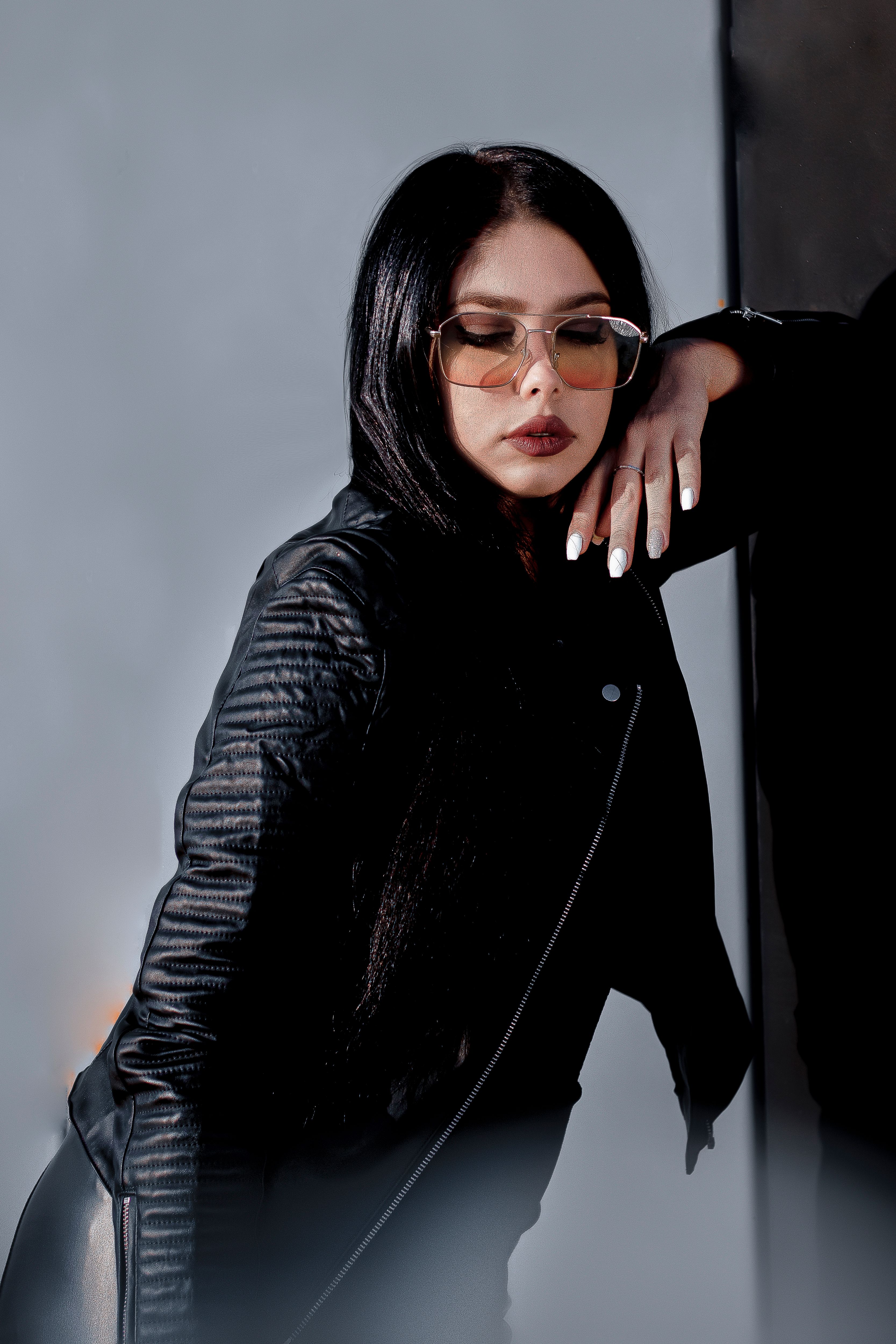 Woman in Black Leather Jacket and Black Cowboy Hat · Free Stock Photo