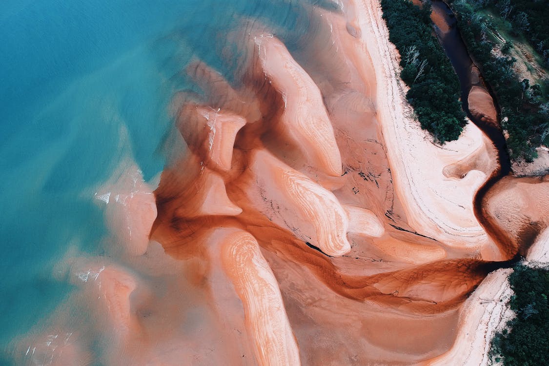 Free Aerial Photography Of Seashore Stock Photo