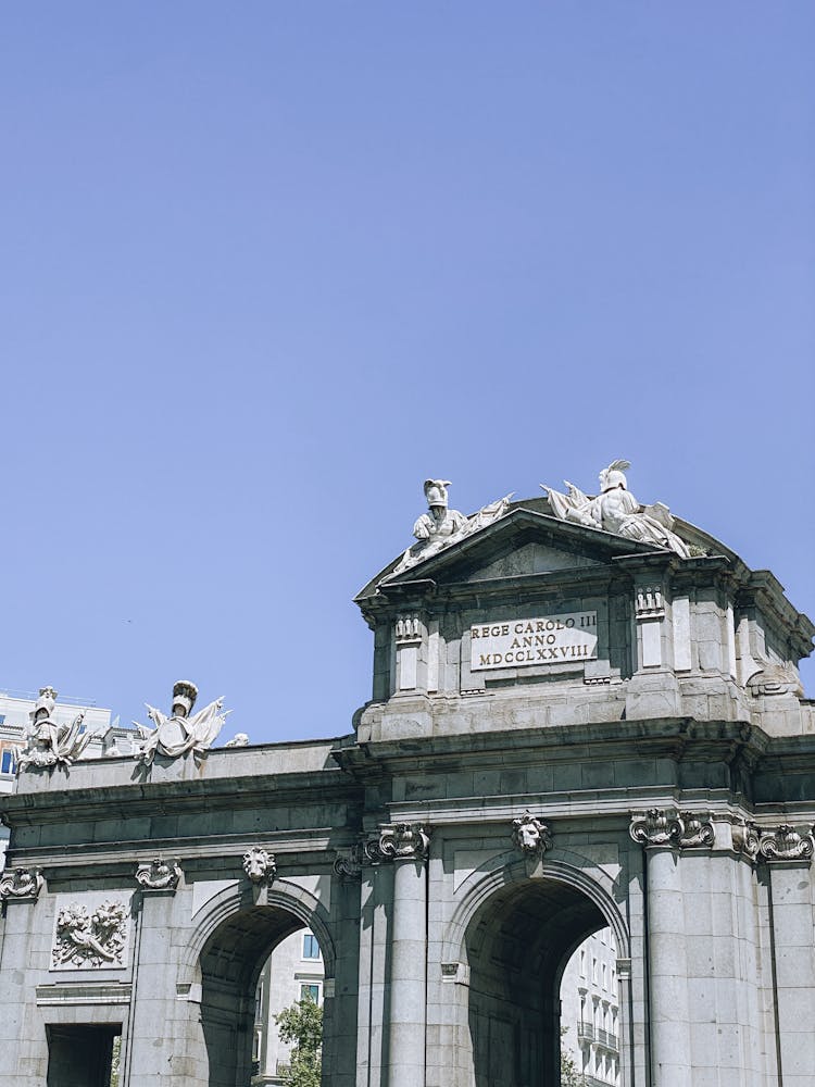 Puerta De Alcalá Monument Under Clear Sky 