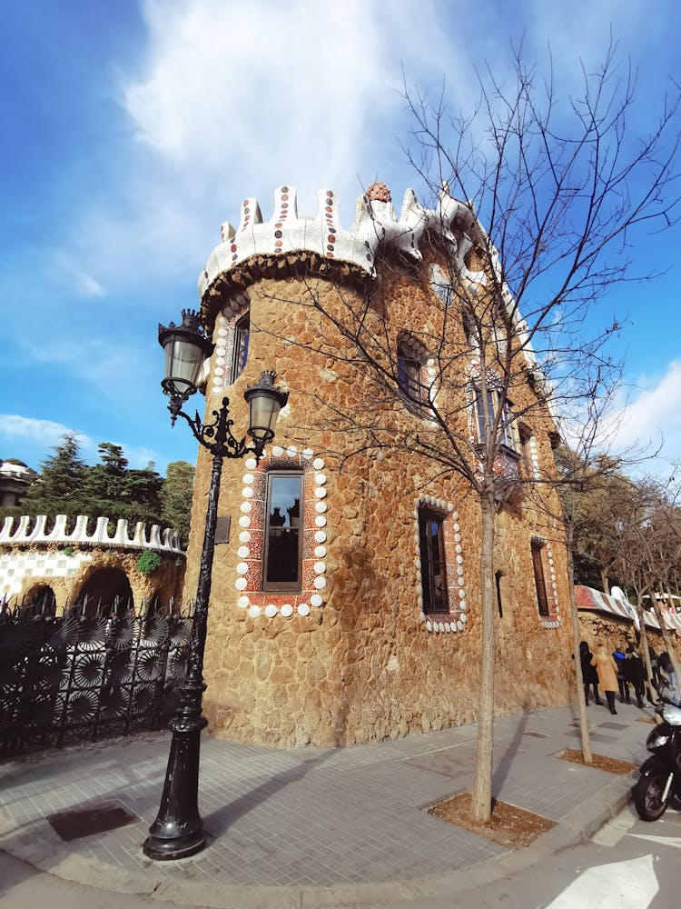 Casa Del Guarda Inside The Park Guell In Barcelona, Spain 