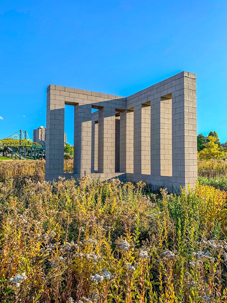 Concrete Construction In The Middle Of A Field 