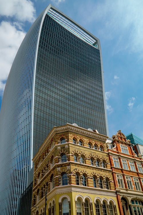 20 Fenchurch Sokağı, cephe, dar açılı çekim içeren Ücretsiz stok fotoğraf