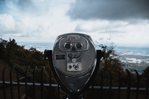 Free Coin Operated Binoculars on a Viewpoint  Stock Photo