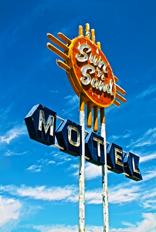 Free stock photo of motel, neon sign, route 66 Stock Photo