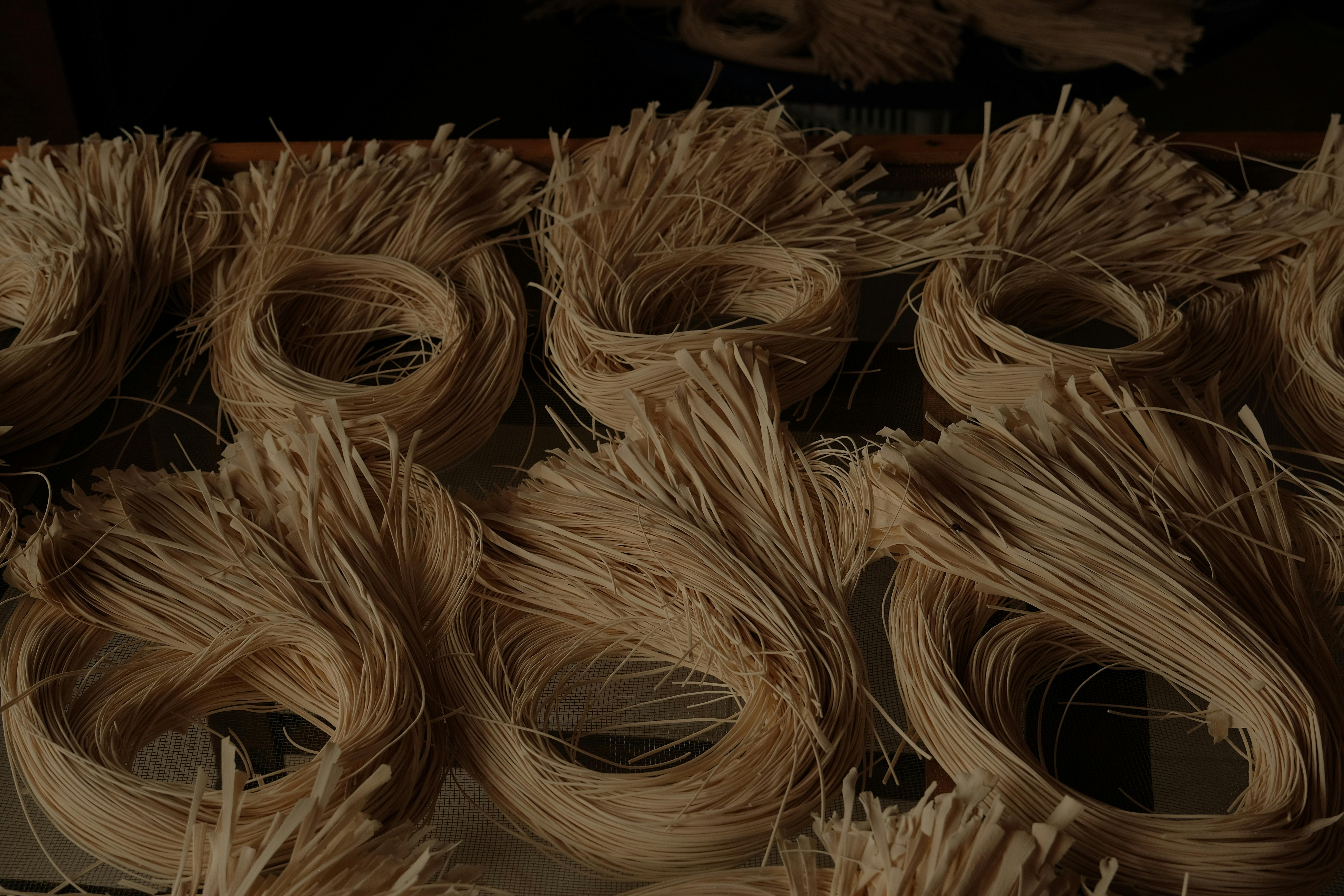 pile of rattan raw materials photo