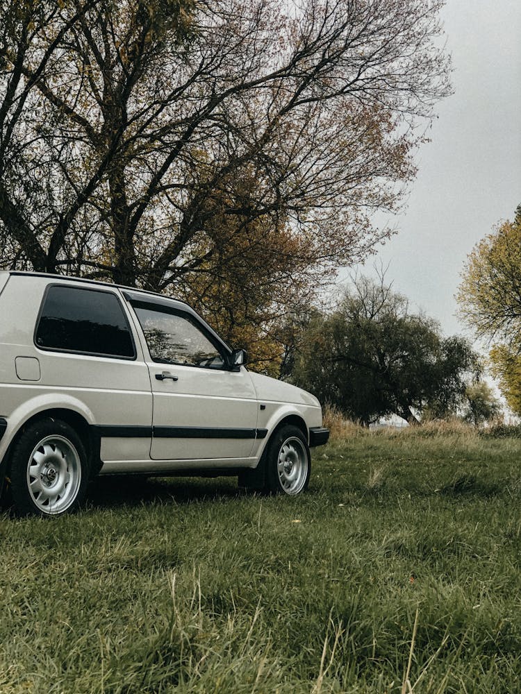 Volkswagen Golf Mk2 Parked Near The Trees