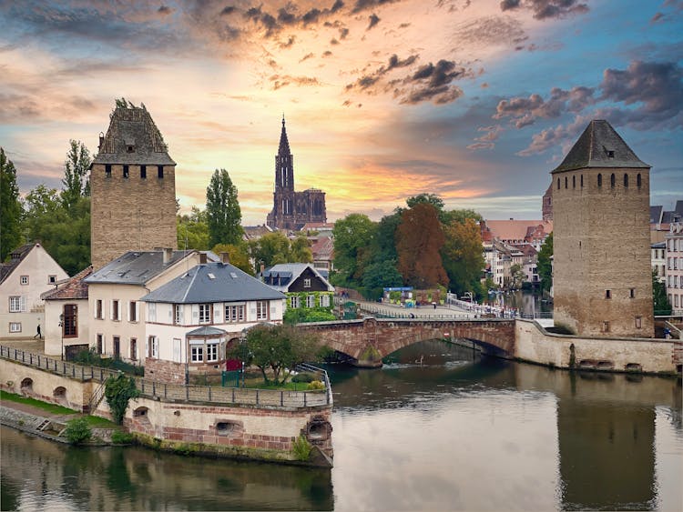 City Of Strasbourg At Sunset