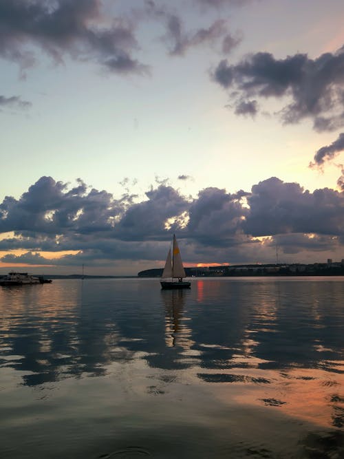 帆船, 日出, 日落 的 免费素材图片
