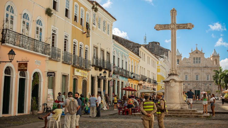 Concrete Cross At A Public Square