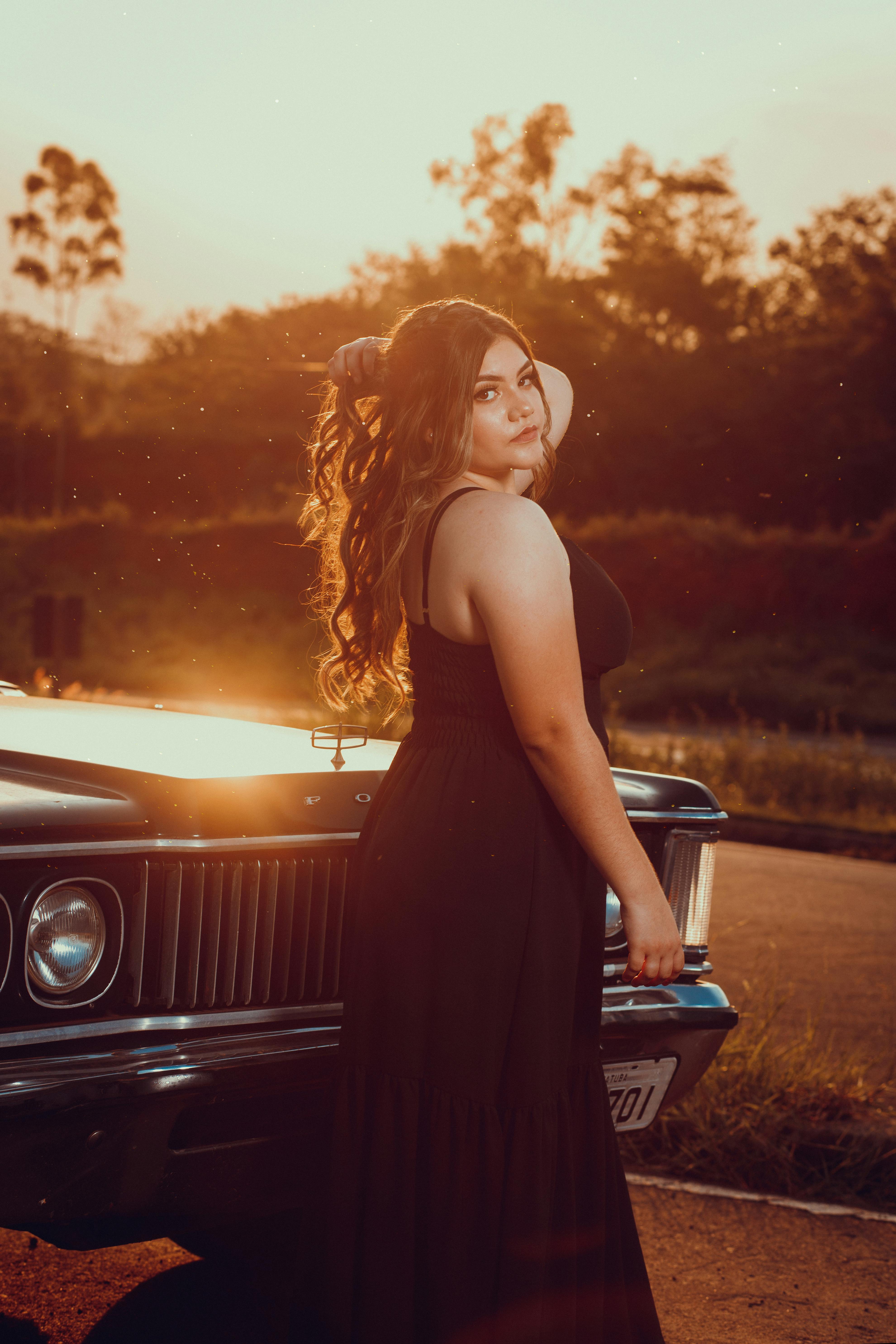 Beautiful Sexy Girl Poses In The White Car Stock Photo, Picture and Royalty  Free Image. Image 85727289.