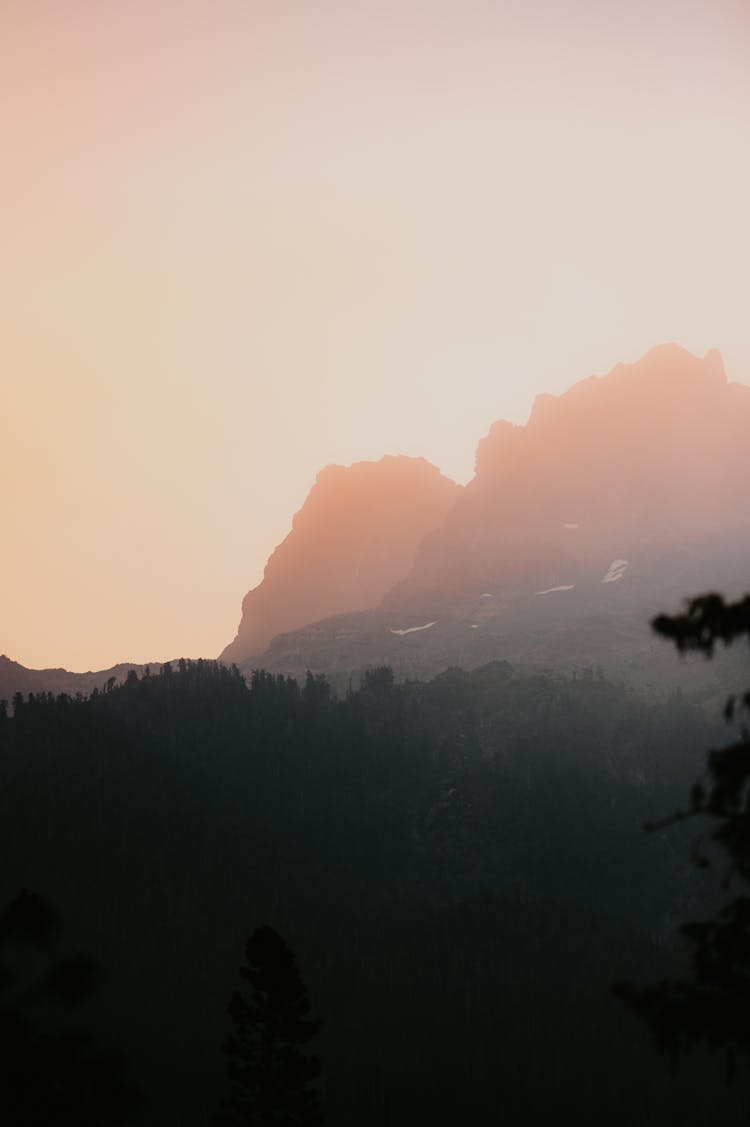 Scenic View Of The Foggy Mountains