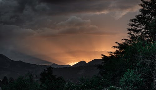 Free stock photo of mountains, sunset sky