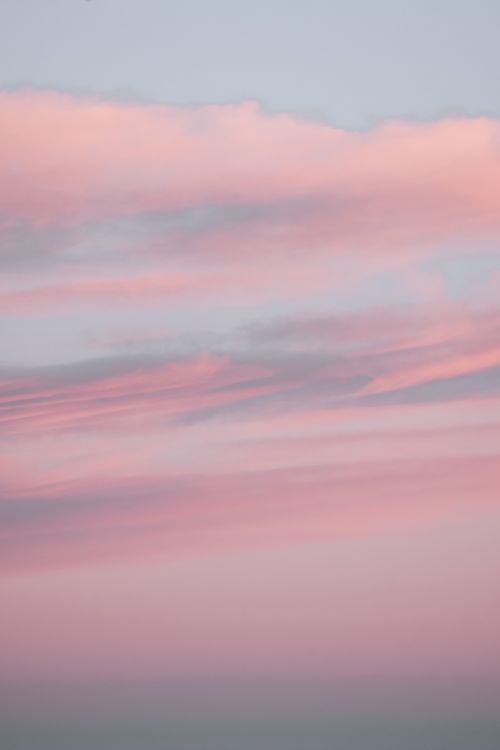 Free A serene pastel pink sky during sunset, capturing the gentle beauty of nature. Stock Photo