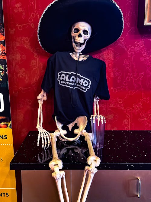 Funny Skeleton in Sombrero