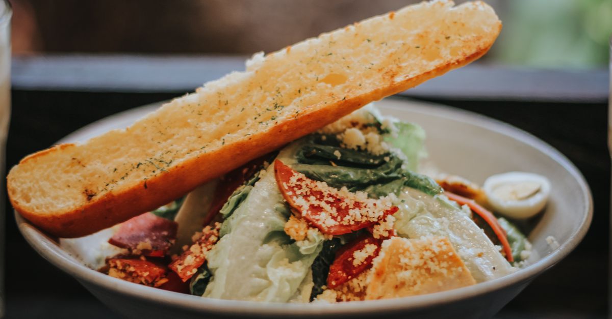 Classic Caesar Salad with Homemade Garlic Croutons