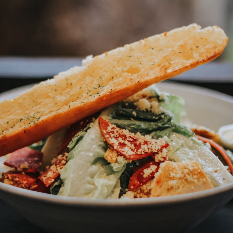 Classic Caesar Salad with Homemade Dressing and Garlic Croutons