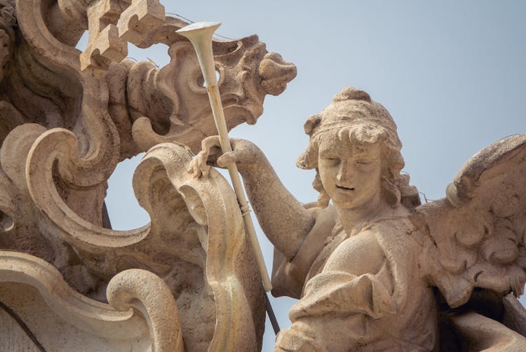 Close Up Of White Marble Sculptures