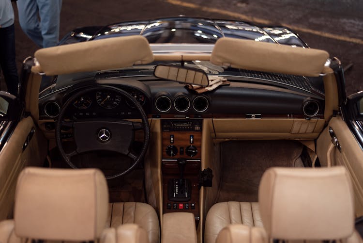 Convertible Mercedes With Brown Interior