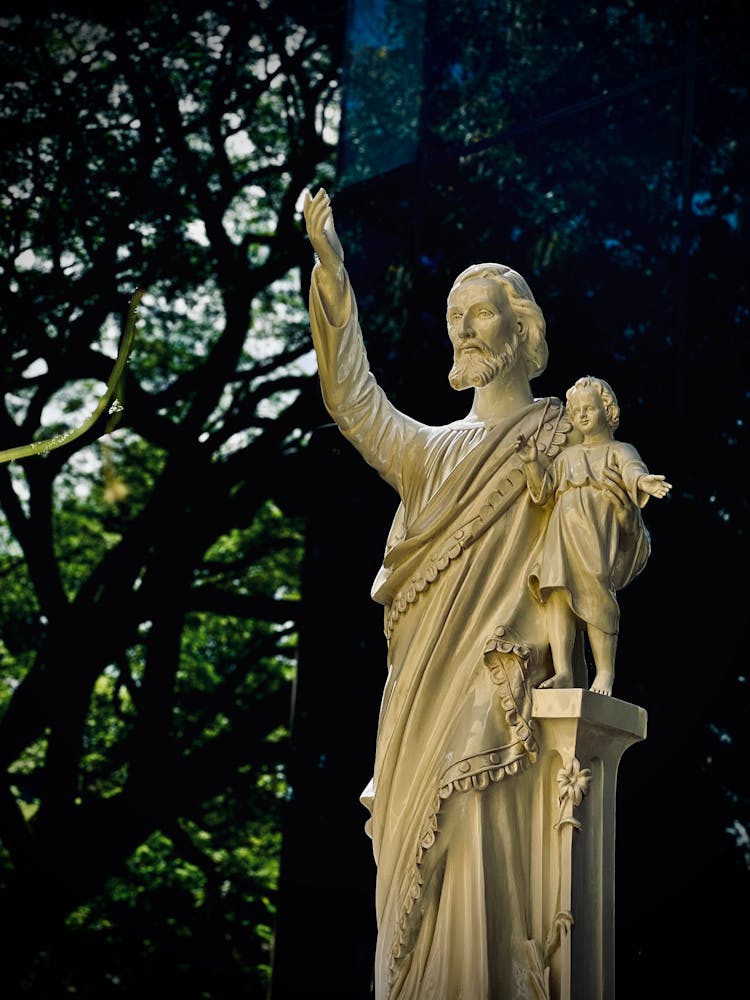 Marble Sculpture In Park