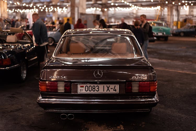 Brown Mercedes Benz C Classic Car At A Car Show