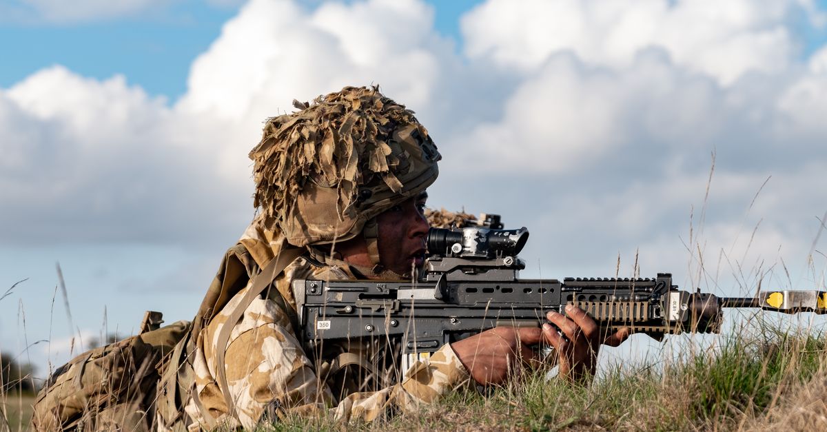 Ukrainian soldiers training military exercise
