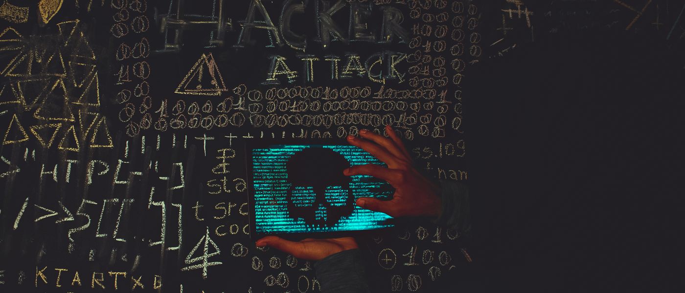 AI assisted cyber attack concept with binary code and network connections