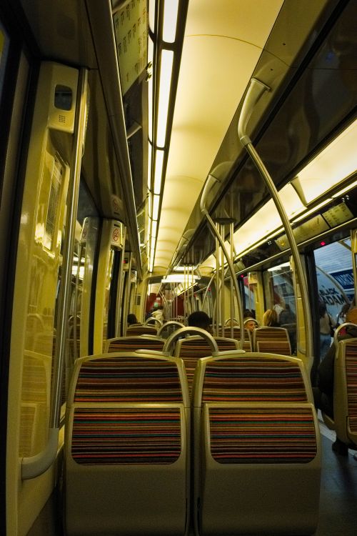 Paris Rer Inside Paris Metro Train Interior at Night · Free Stock Photo